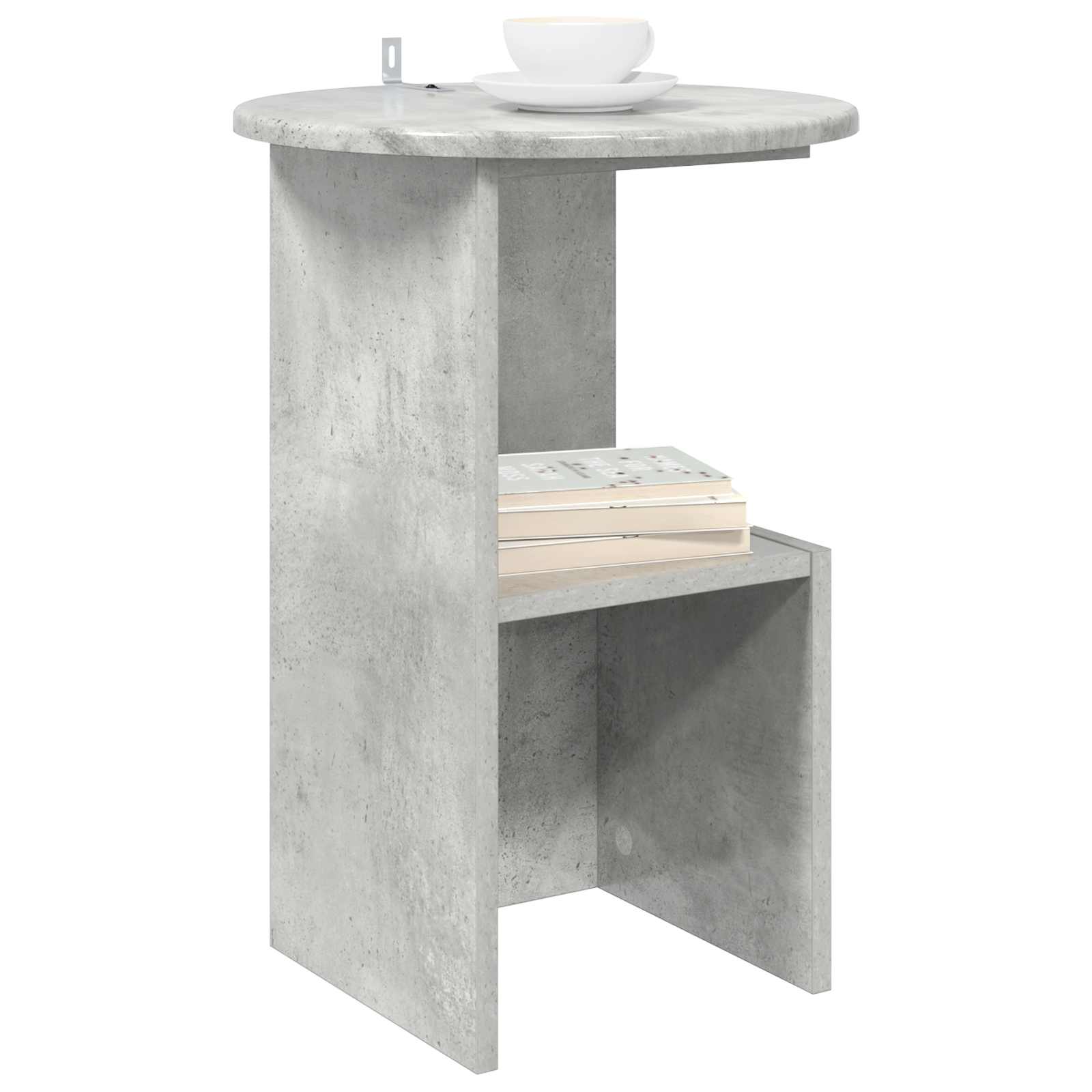 Mesa lateral Gris Hormigón Ø 39,5 x 55 cm Madera de Ingeniería