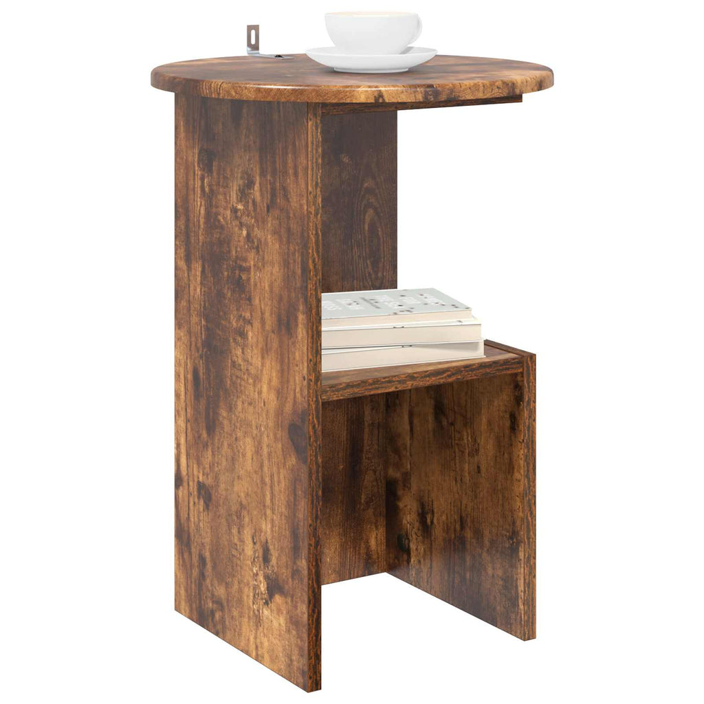 Mesa lateral Roble Ahumado Ø 39,5 x 55 cm Madera de Ingeniería