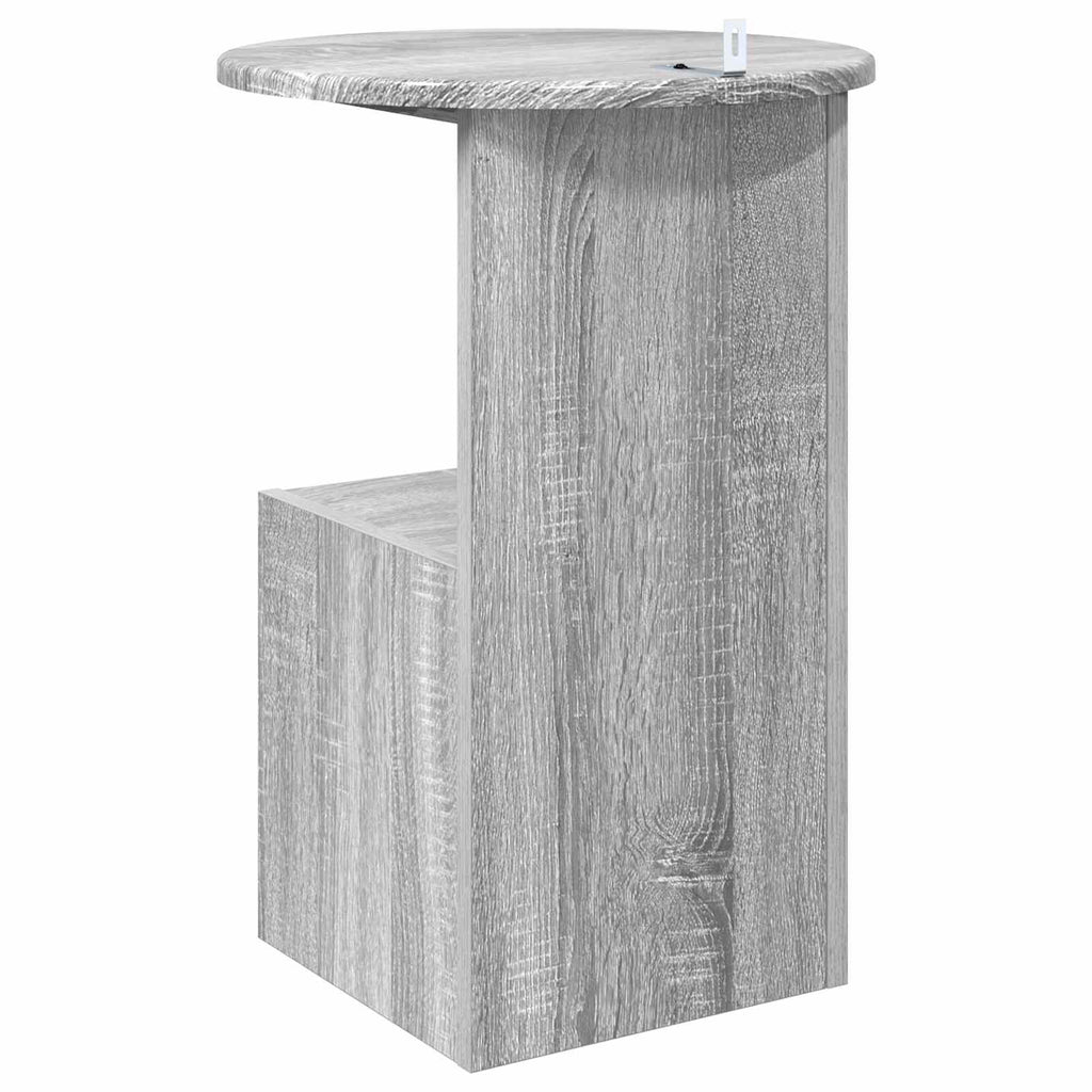 Mesa lateral Gris Sonoma Ø 39,5 x 55 cm Madera de Ingeniería