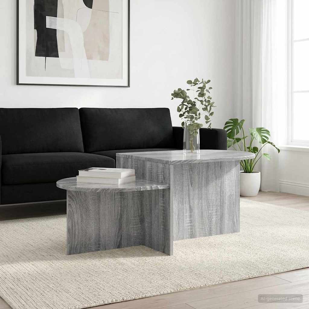 Mesa de Café Gris Sonoma 100 x 50 x 40 cm Madera de Ingeniería