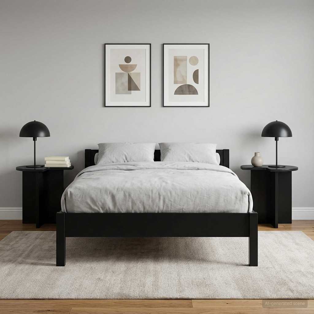 Mesa lateral 2 pcs Brillante Ø 39 x 38 cm Madera de Ingeniería