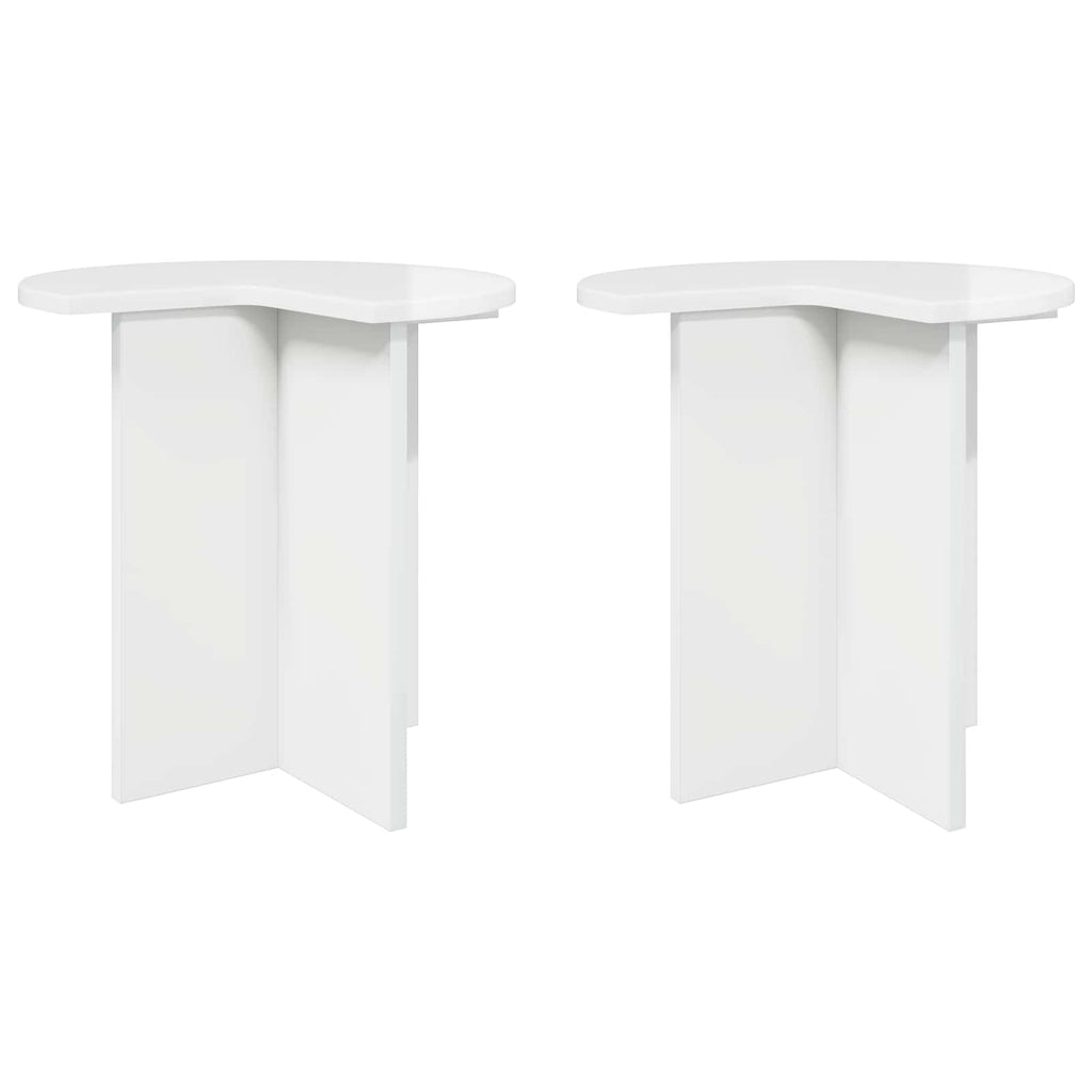 Mesa lateral 2 pcs Brillante Ø 39 x 38 cm Madera de Ingeniería