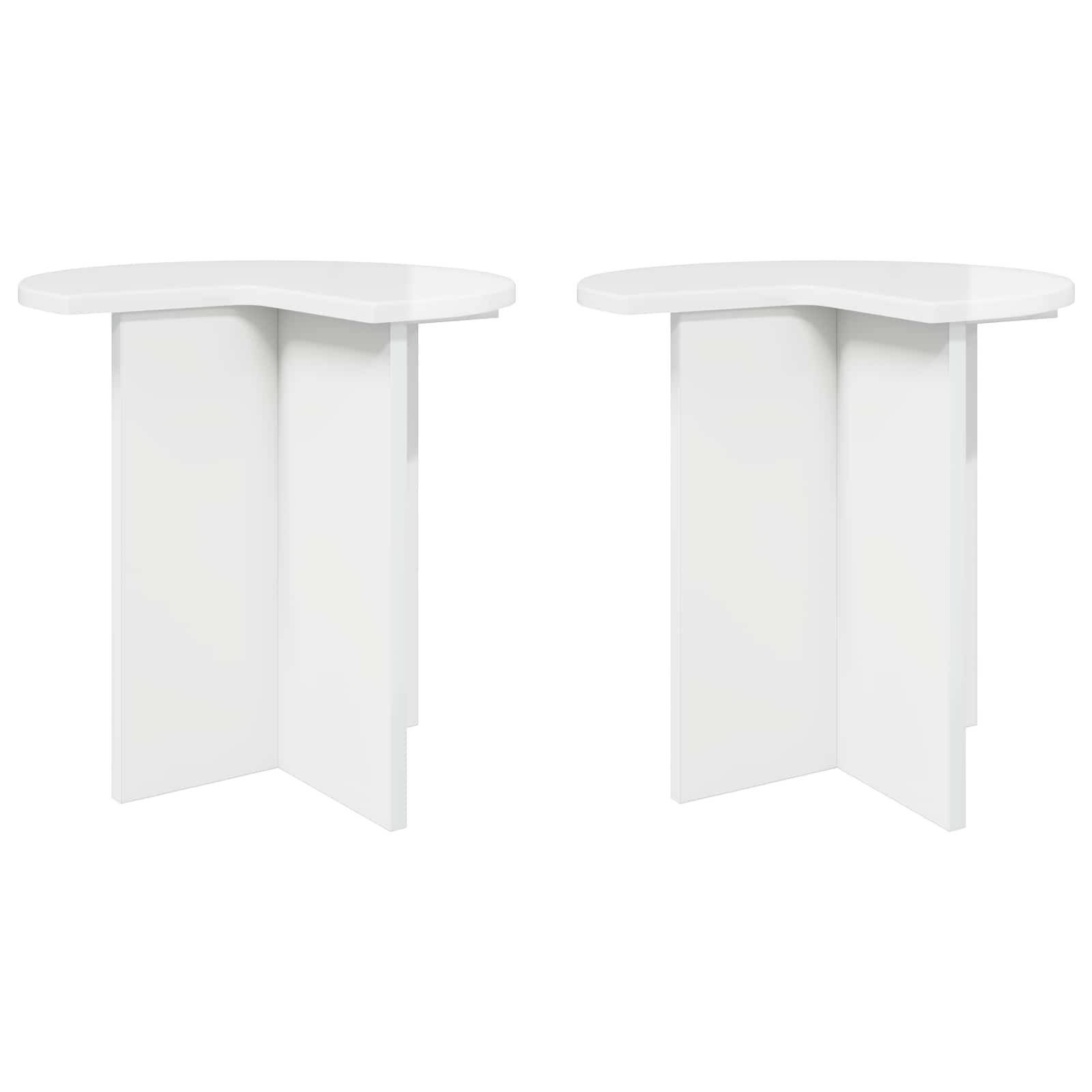 Mesa lateral 2 pcs Brillante Ø 39 x 38 cm Madera de Ingeniería