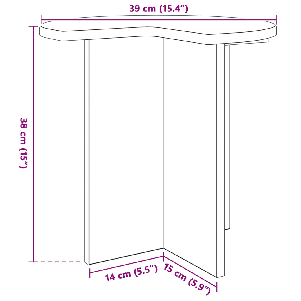 Mesa lateral 2 pcs Brillante Ø 39 x 38 cm Madera de Ingeniería