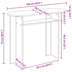 Mesa Consola 100 x 39,5 x 75 cm Madera de Ingeniería