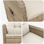 Silla de jardín reclinable Beige y blanco crema