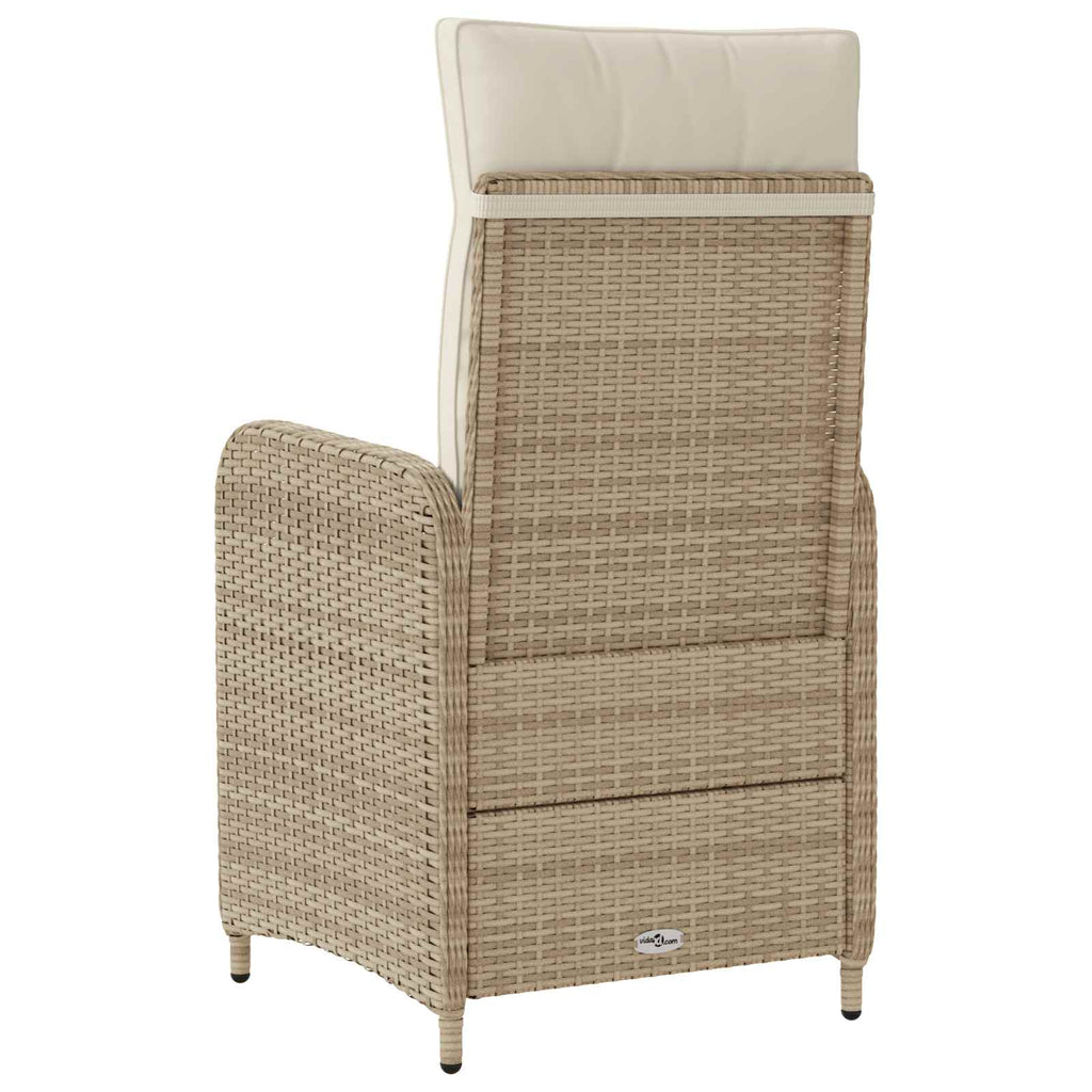 Silla de jardín reclinable Beige y blanco crema