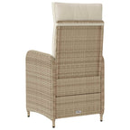 Silla de jardín reclinable Beige y blanco crema