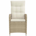 Silla de jardín reclinable Beige y blanco crema