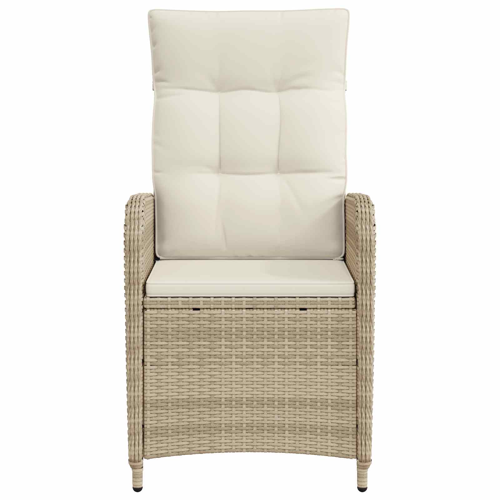 Silla de jardín reclinable Beige y blanco crema