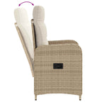 Silla de jardín reclinable Beige y blanco crema
