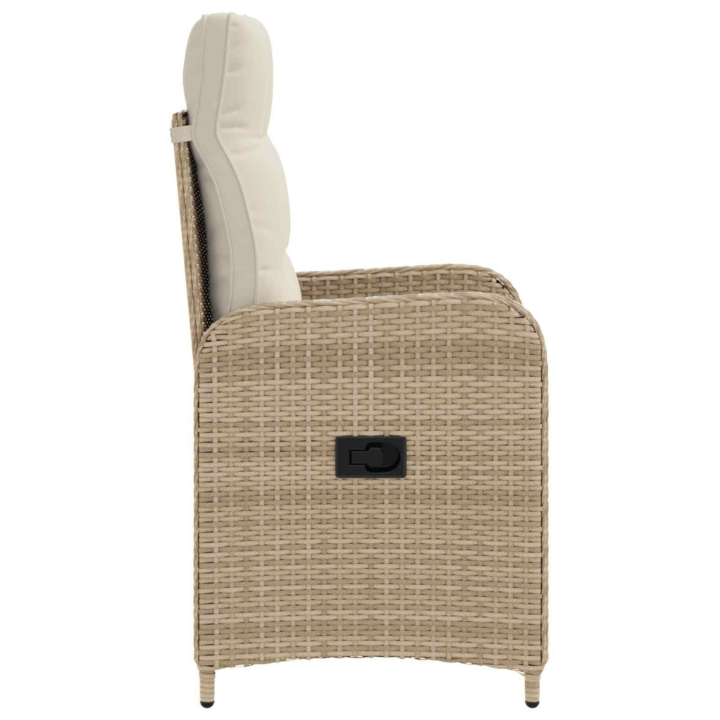 Silla de jardín reclinable Beige y blanco crema