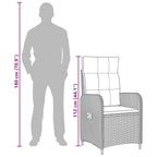 Silla de jardín reclinable Beige y blanco crema