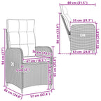 Silla de jardín reclinable Beige y blanco crema