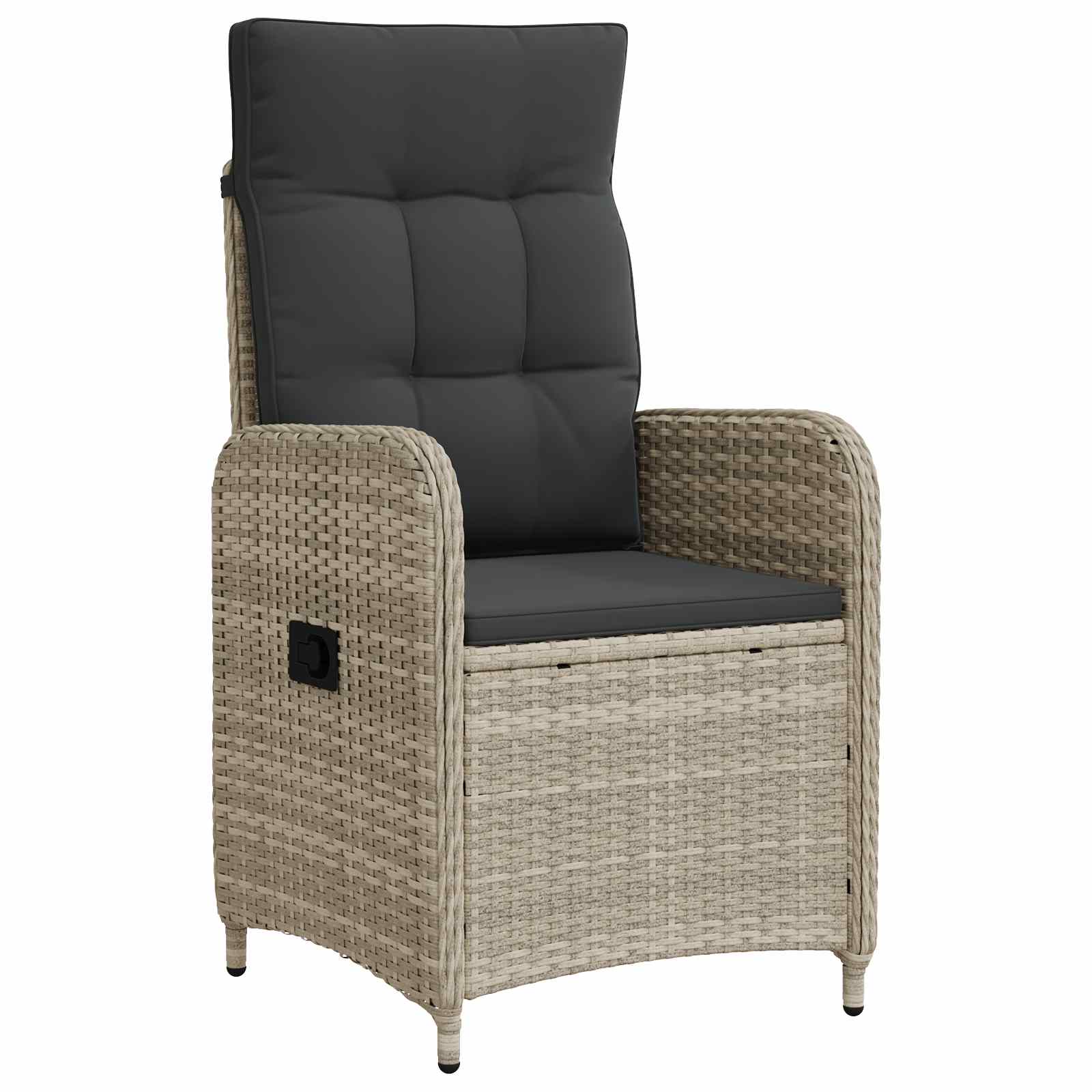 Reclining garden chair Beige and off-white