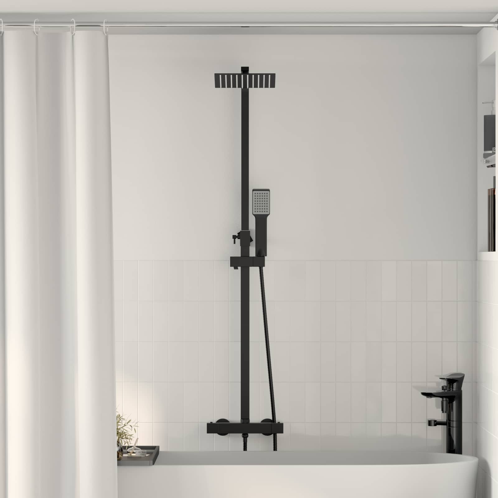 Juego de Sistema de Ducha Termostática Cromado SS201
