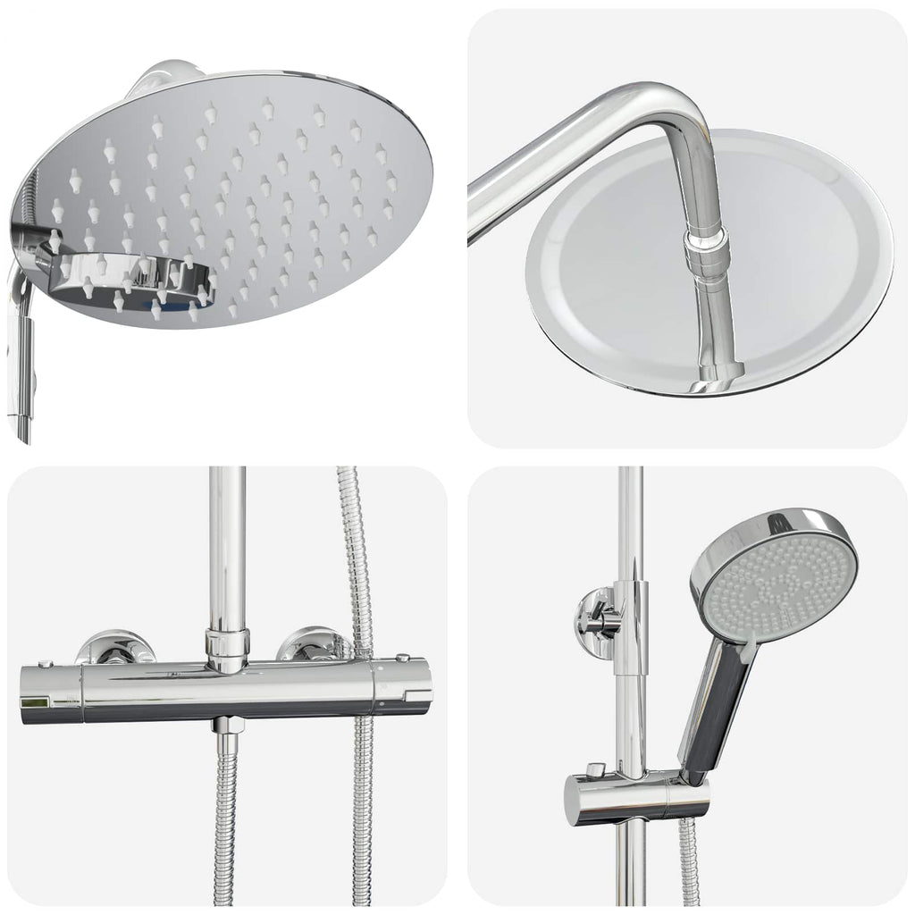 Juego de Sistema de Ducha Termostática Cromado SS201