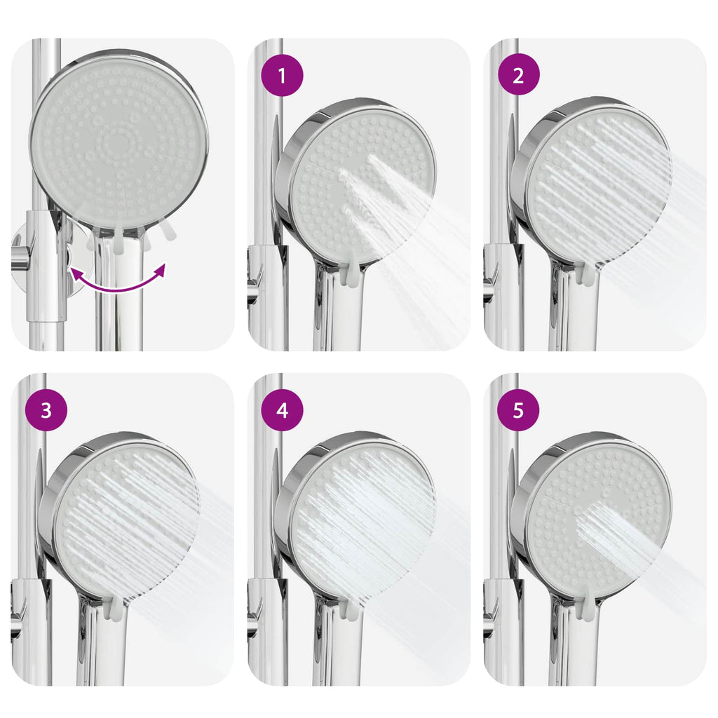 Juego de Sistema de Ducha Termostática Cromado SS201
