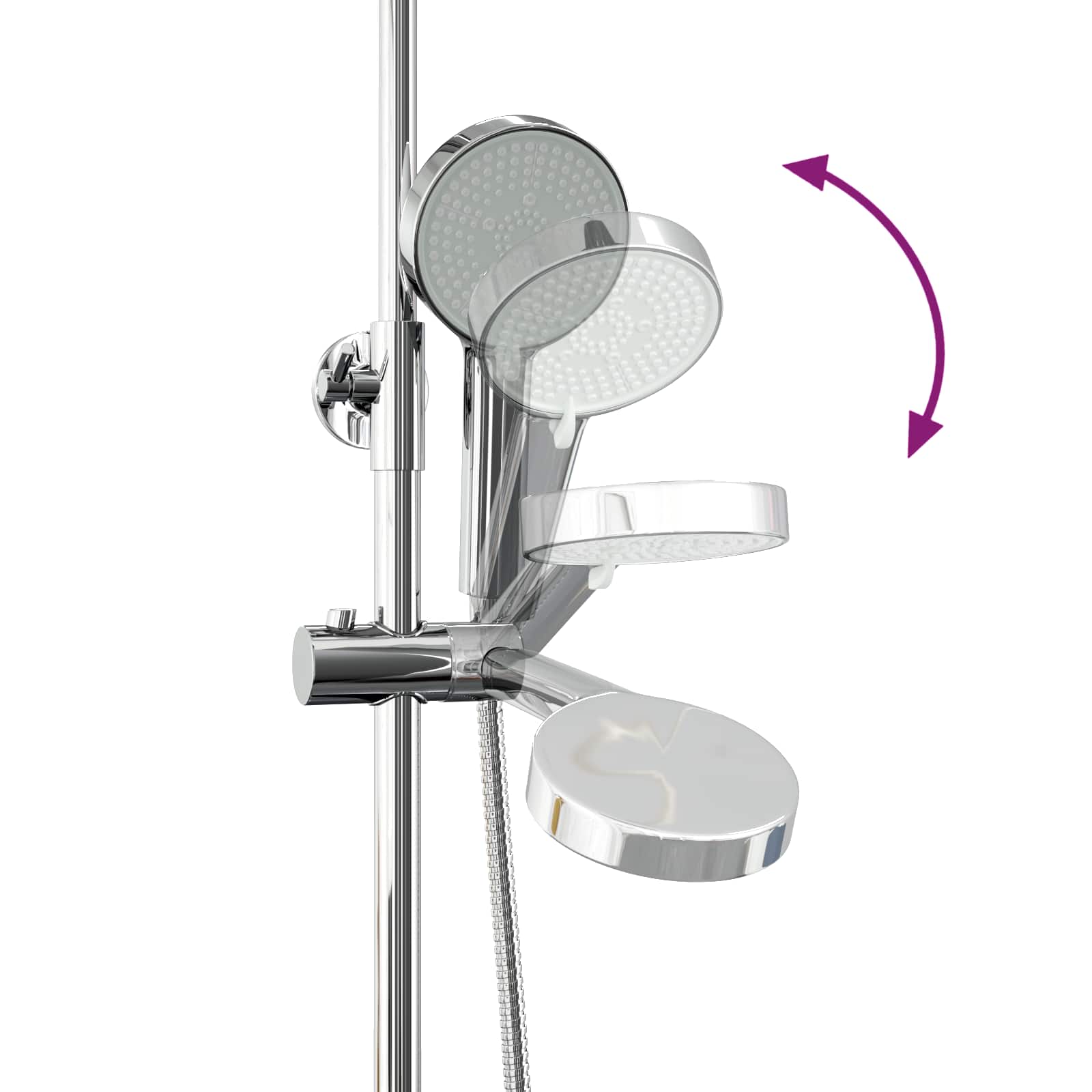 Juego de Sistema de Ducha Termostática Cromado SS201
