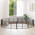 Puerta para perros 10 pcs Negro 100 x 60 cm Acero Galvanizado