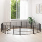 Puerta para perros 10 pcs Negro 100 x 60 cm Acero Galvanizado