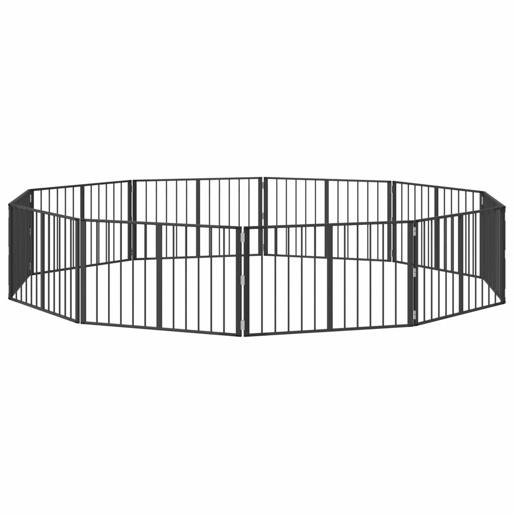 Puerta para perros 10 pcs Negro 100 x 60 cm Acero Galvanizado