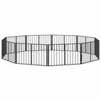 Puerta para perros 10 pcs Negro 100 x 60 cm Acero Galvanizado