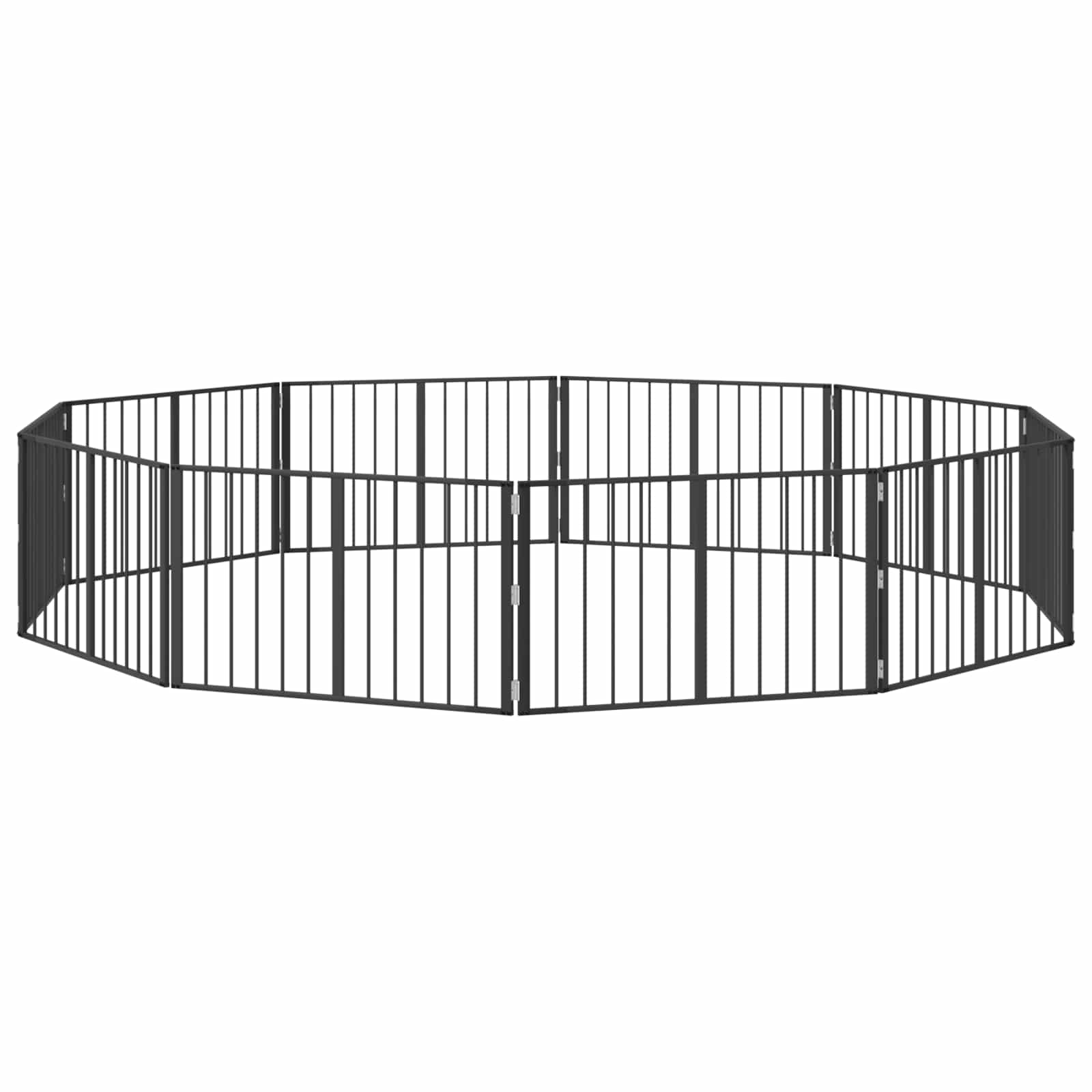 Puerta para perros 10 pcs Negro 100 x 60 cm Acero Galvanizado