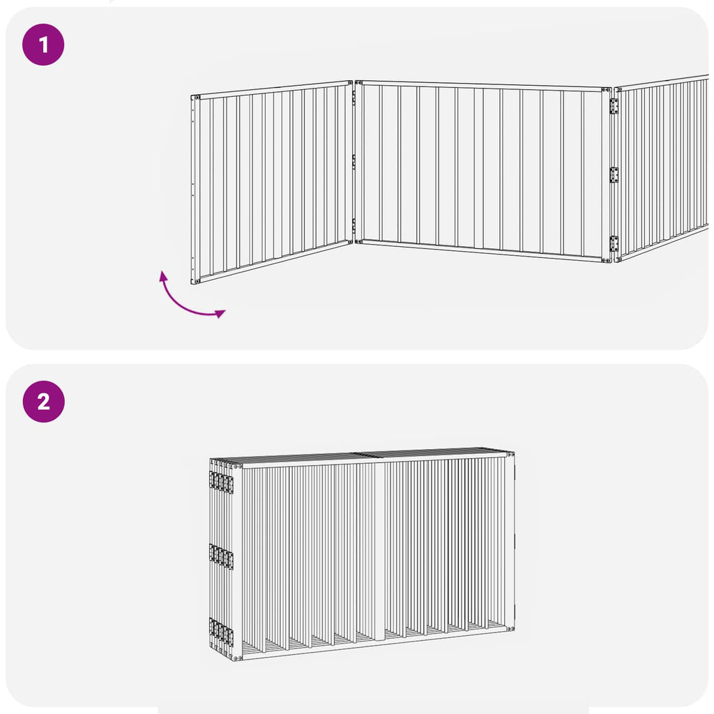 Puerta para perros 10 pcs Negro 100 x 60 cm Acero Galvanizado