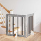 Puerta de perro con soportes 2 pcs Gris Sonoma 100 x 100 cm