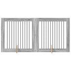 Puerta de perro con soportes 2 pcs Gris Sonoma 100 x 100 cm