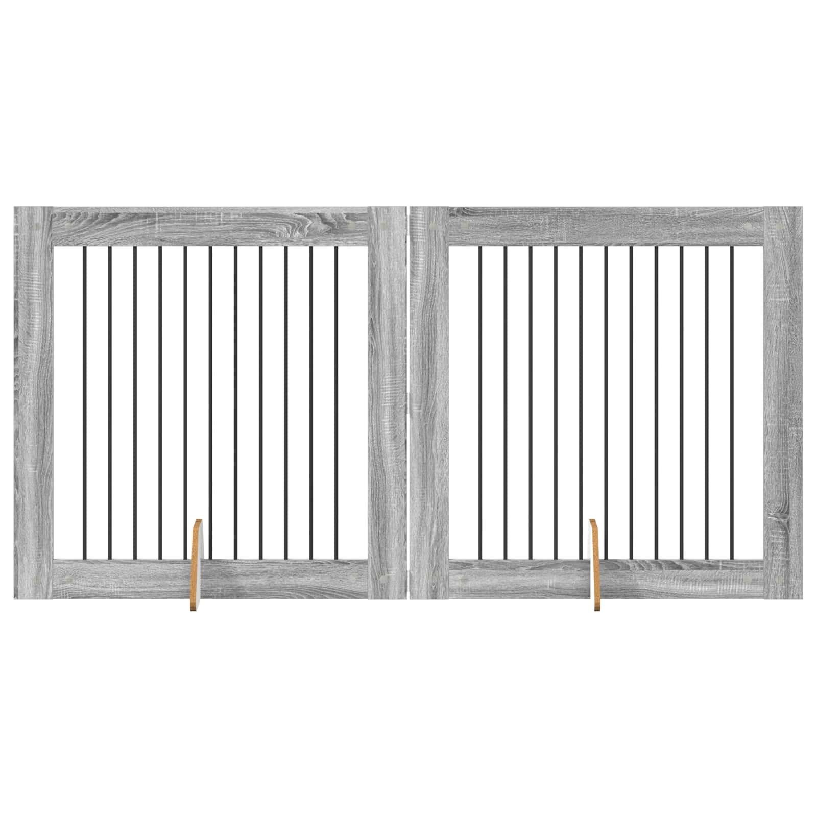Puerta de perro con soportes 2 pcs Gris Sonoma 100 x 100 cm