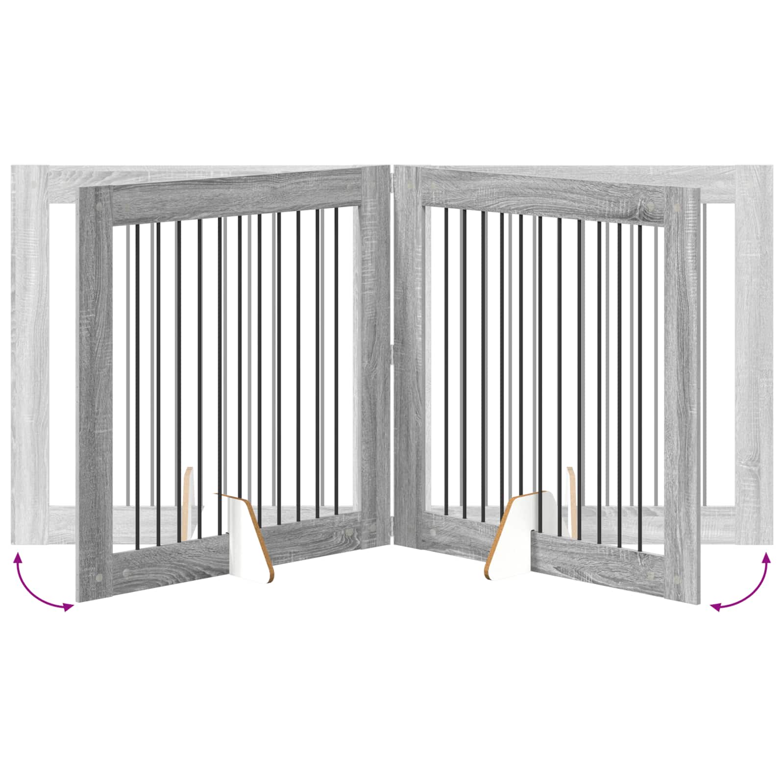 Puerta de perro con soportes 2 pcs Gris Sonoma 100 x 100 cm