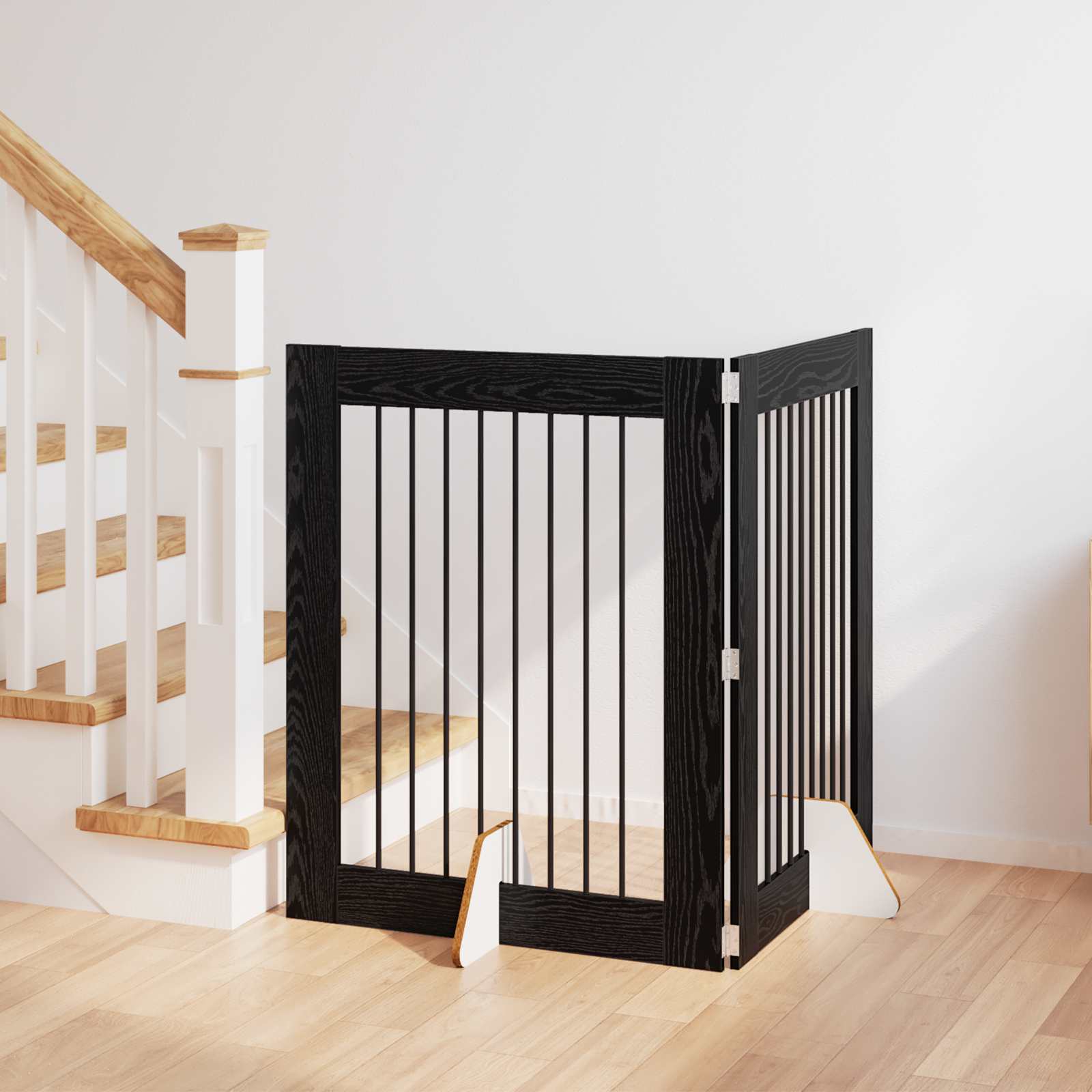 Puerta de perro con soportes 2 pcs Gris Sonoma 100 x 100 cm