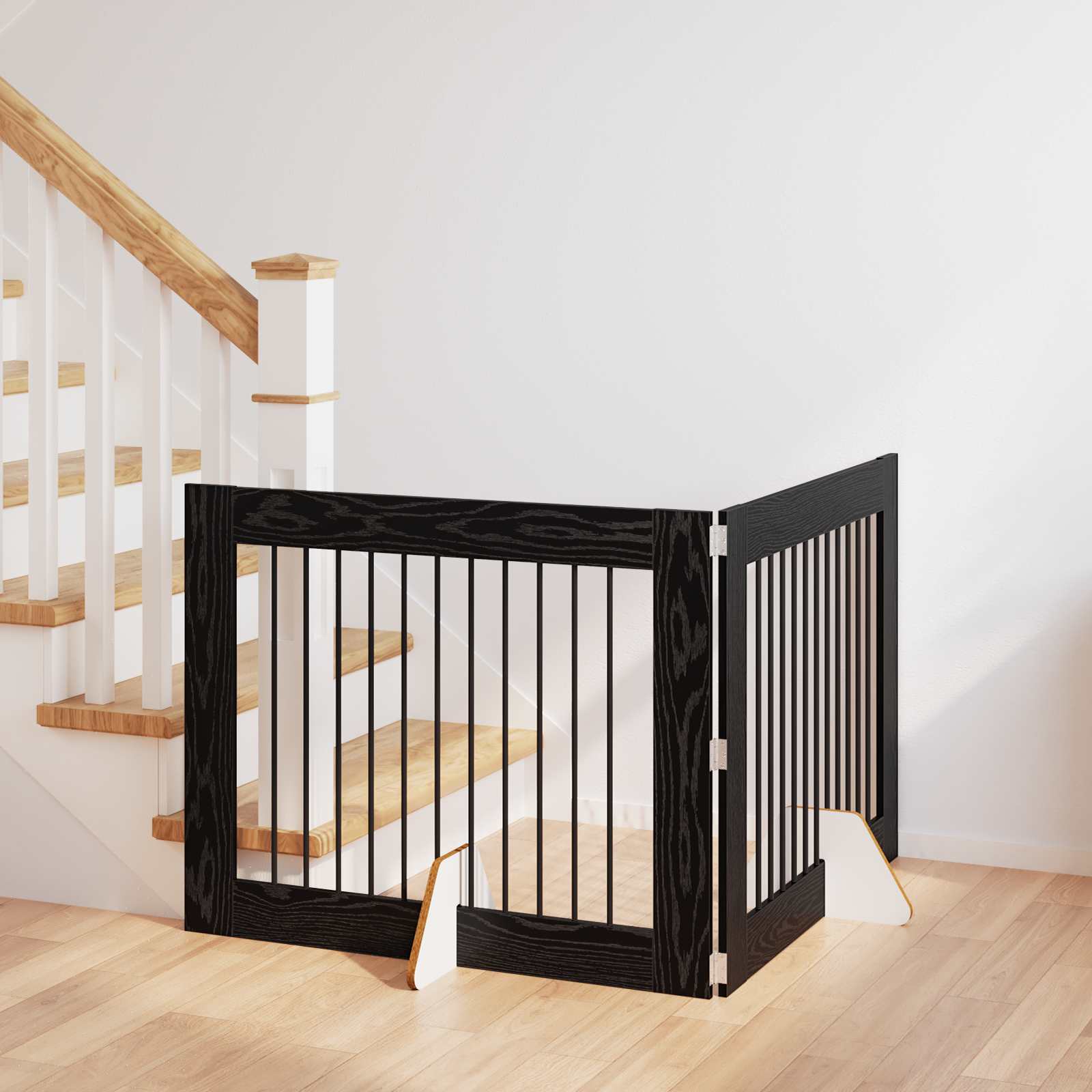 Puerta de perro con soportes 2 pcs Gris Sonoma 100 x 100 cm