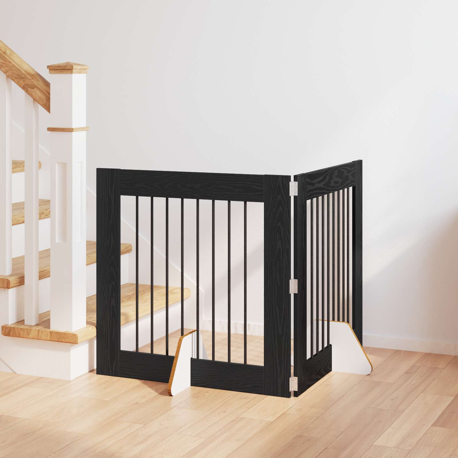 Puerta de perro con soportes 2 pcs Gris Sonoma 100 x 100 cm