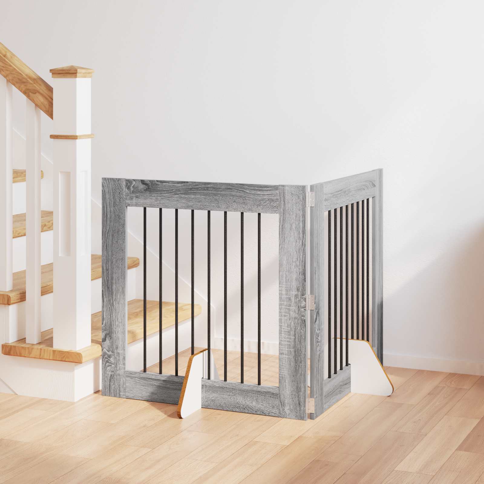 Puerta de perro con soportes 2 pcs Gris Sonoma 100 x 100 cm