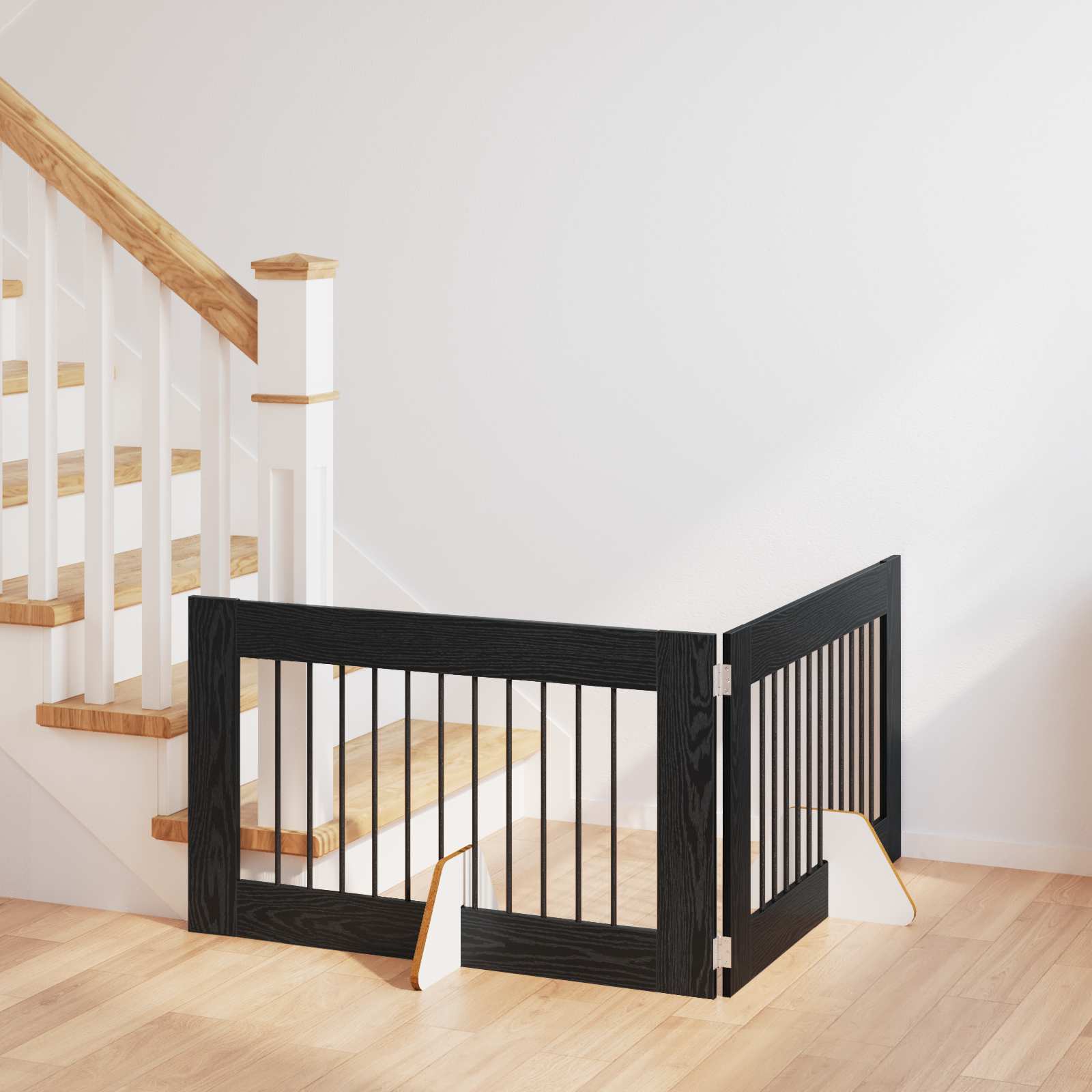 Puerta de perro con soportes 2 pcs Gris Sonoma 100 x 100 cm
