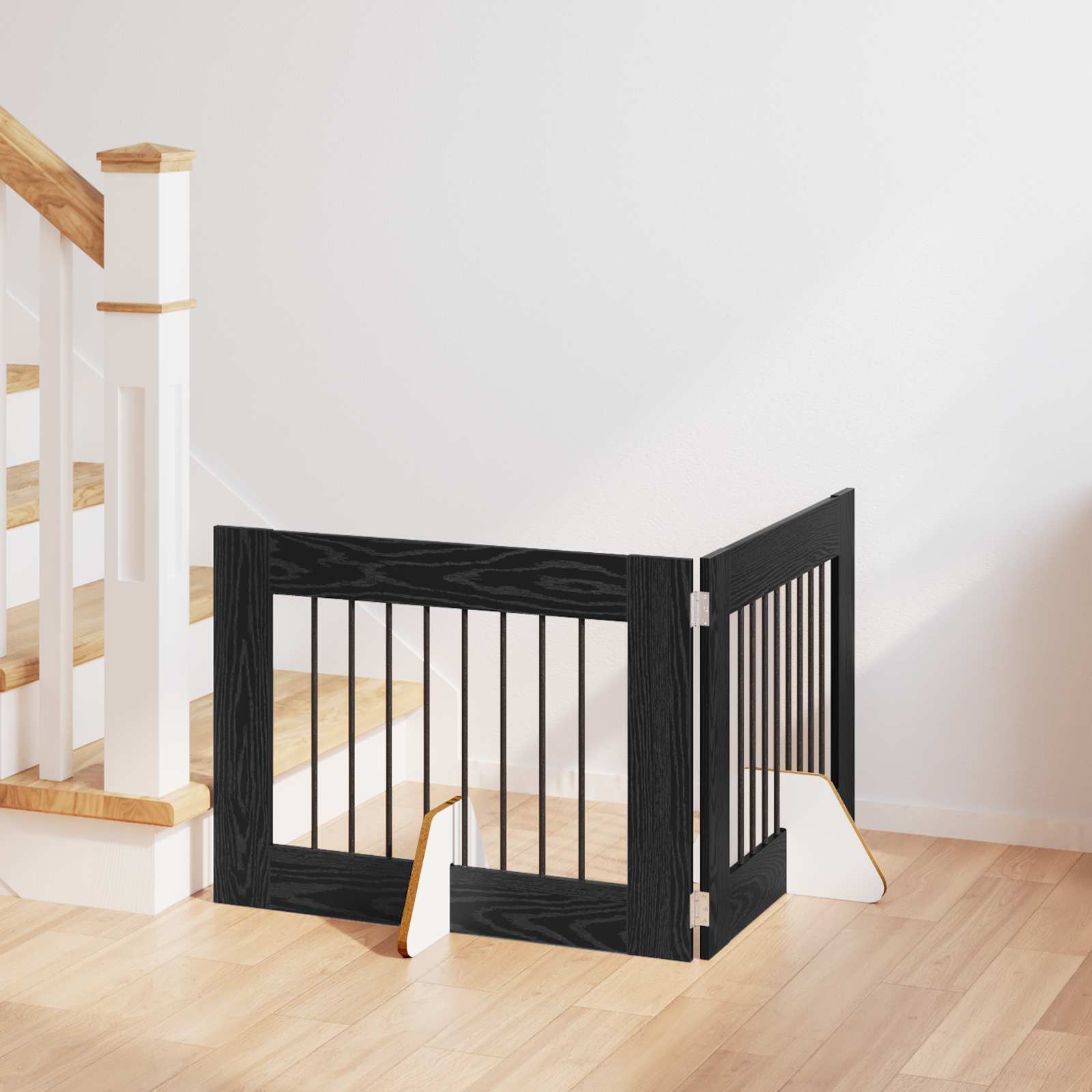 Puerta de perro con soportes 2 pcs Gris Sonoma 100 x 100 cm