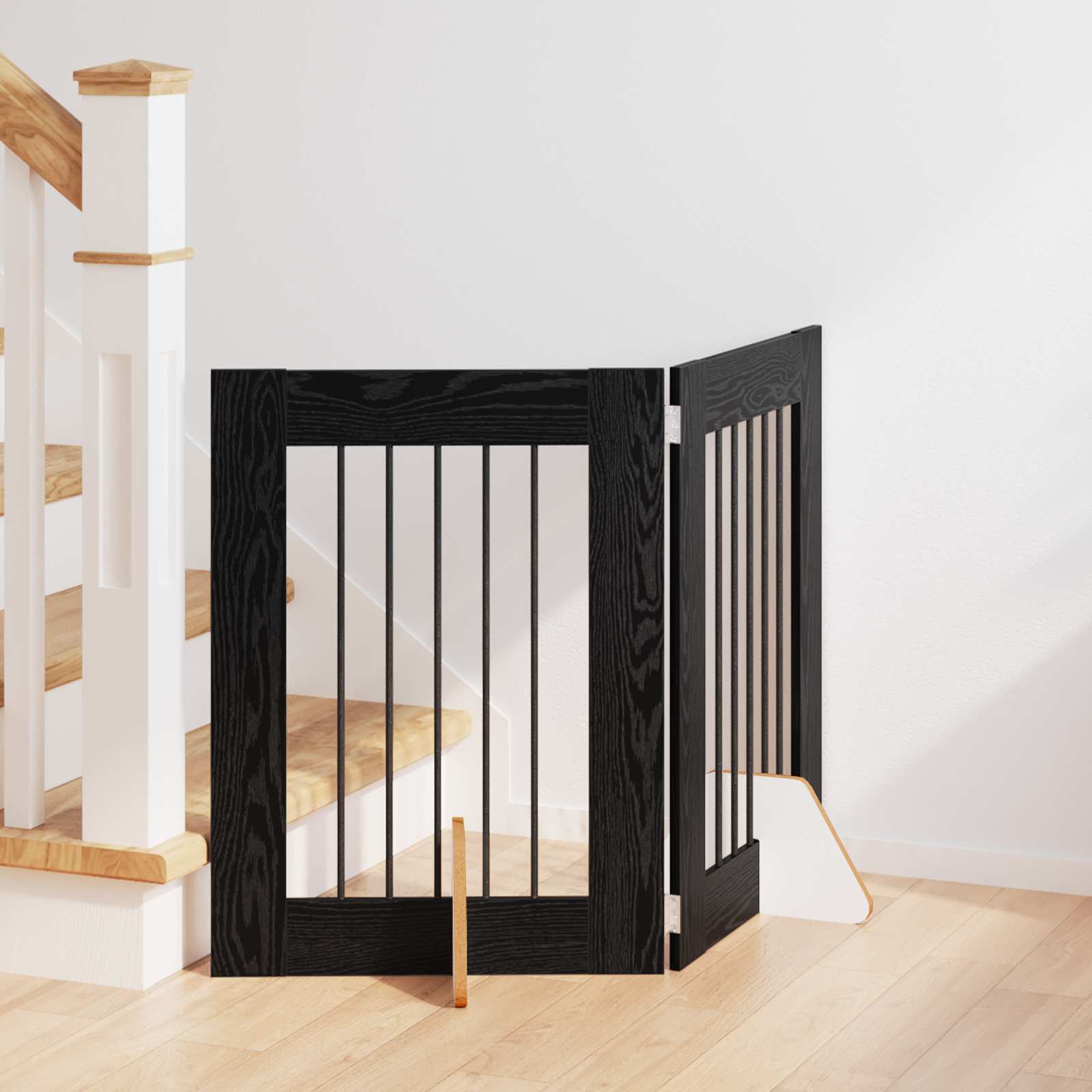Puerta de perro con soportes 2 pcs Gris Sonoma 100 x 100 cm