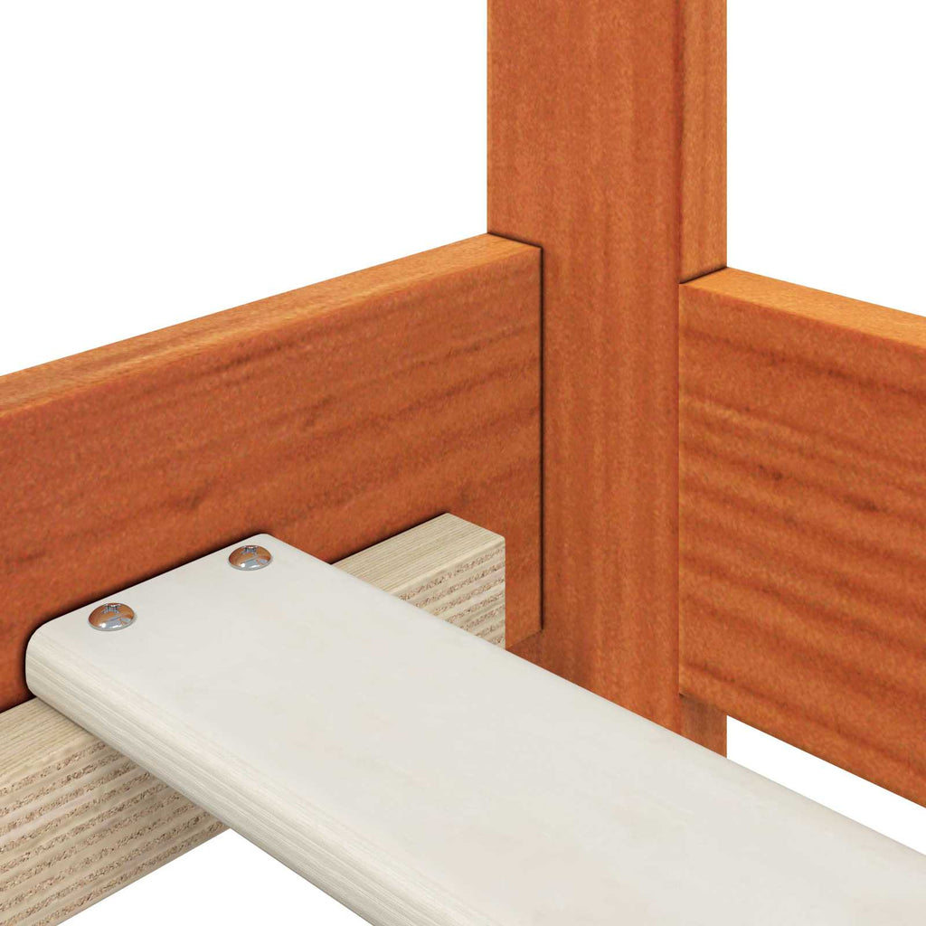 Estructura de cama con cabecera Marrón cera 80 x 200 cm