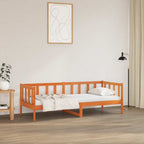Estructura de cama con cabecera Marrón cera 80 x 200 cm