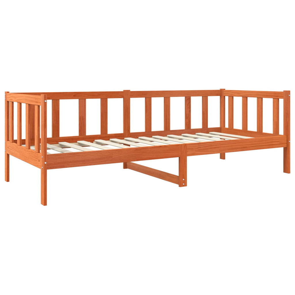 Estructura de cama con cabecera Marrón cera 80 x 200 cm