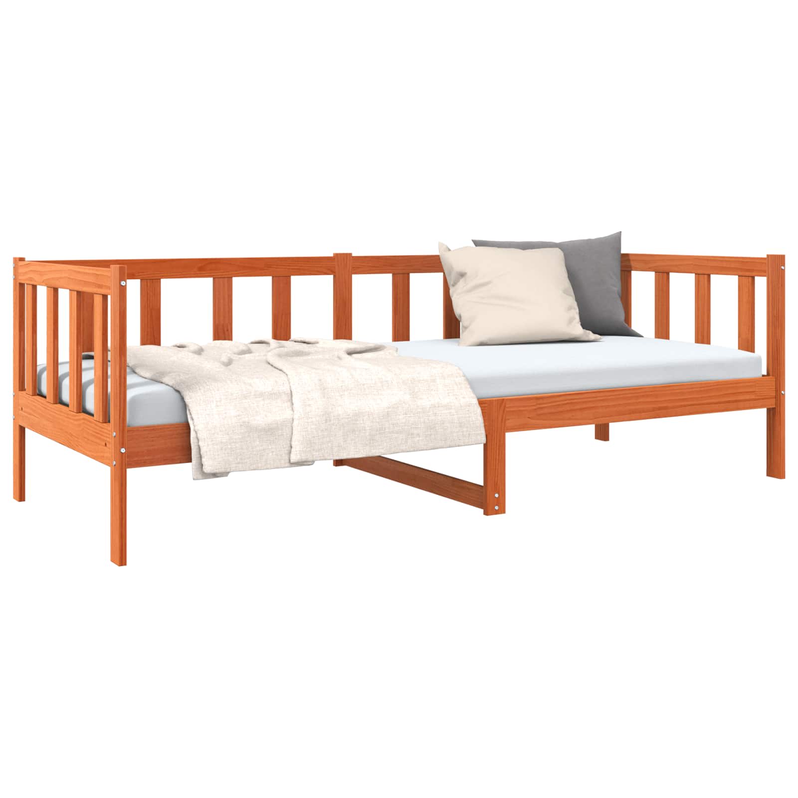 Estructura de cama con cabecera Marrón cera 80 x 200 cm