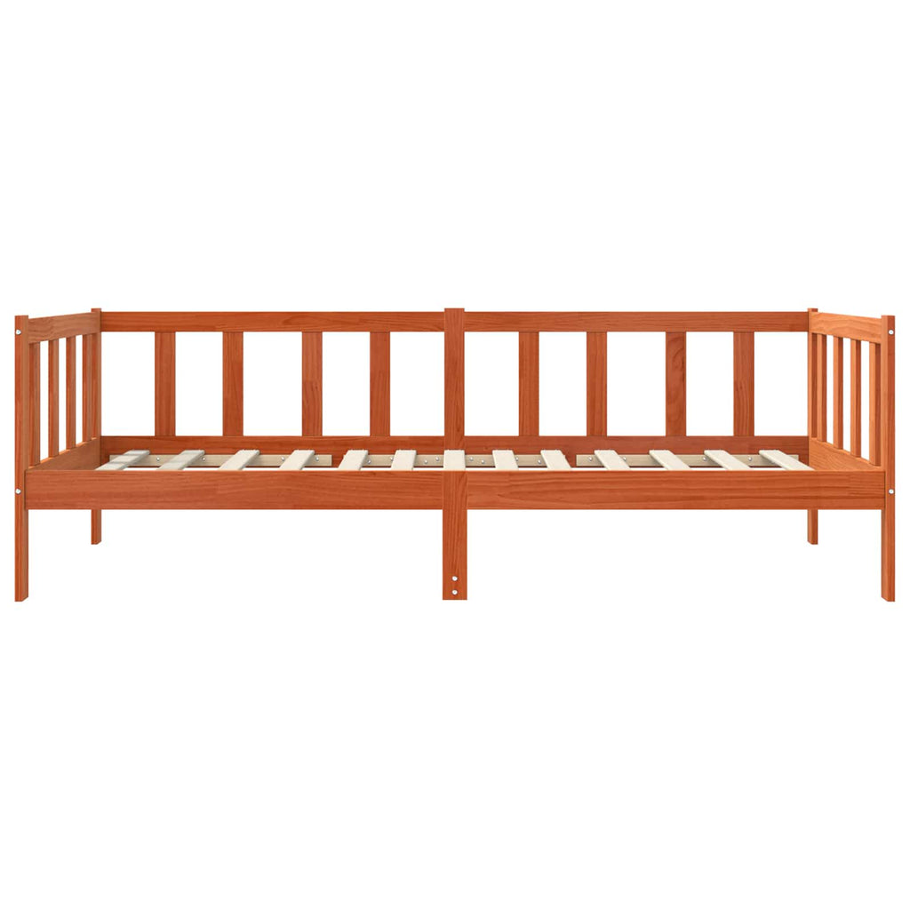 Estructura de cama con cabecera Marrón cera 80 x 200 cm