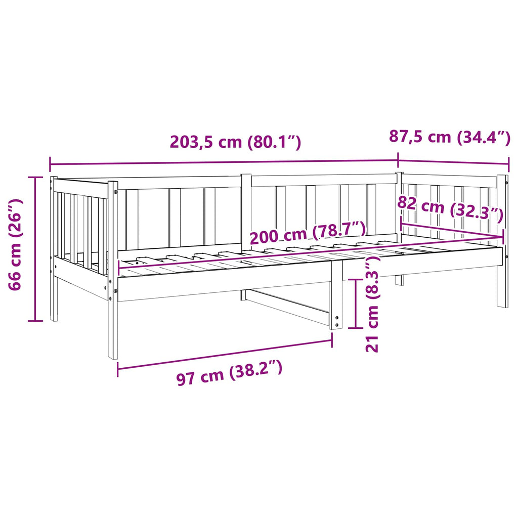Estructura de cama con cabecera Marrón cera 80 x 200 cm
