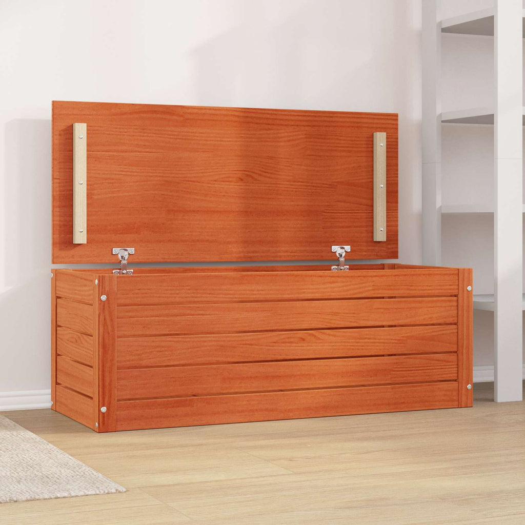 Caja de Almacenamiento con puerta Marrón cera 89 x 36,5 x 33 cm