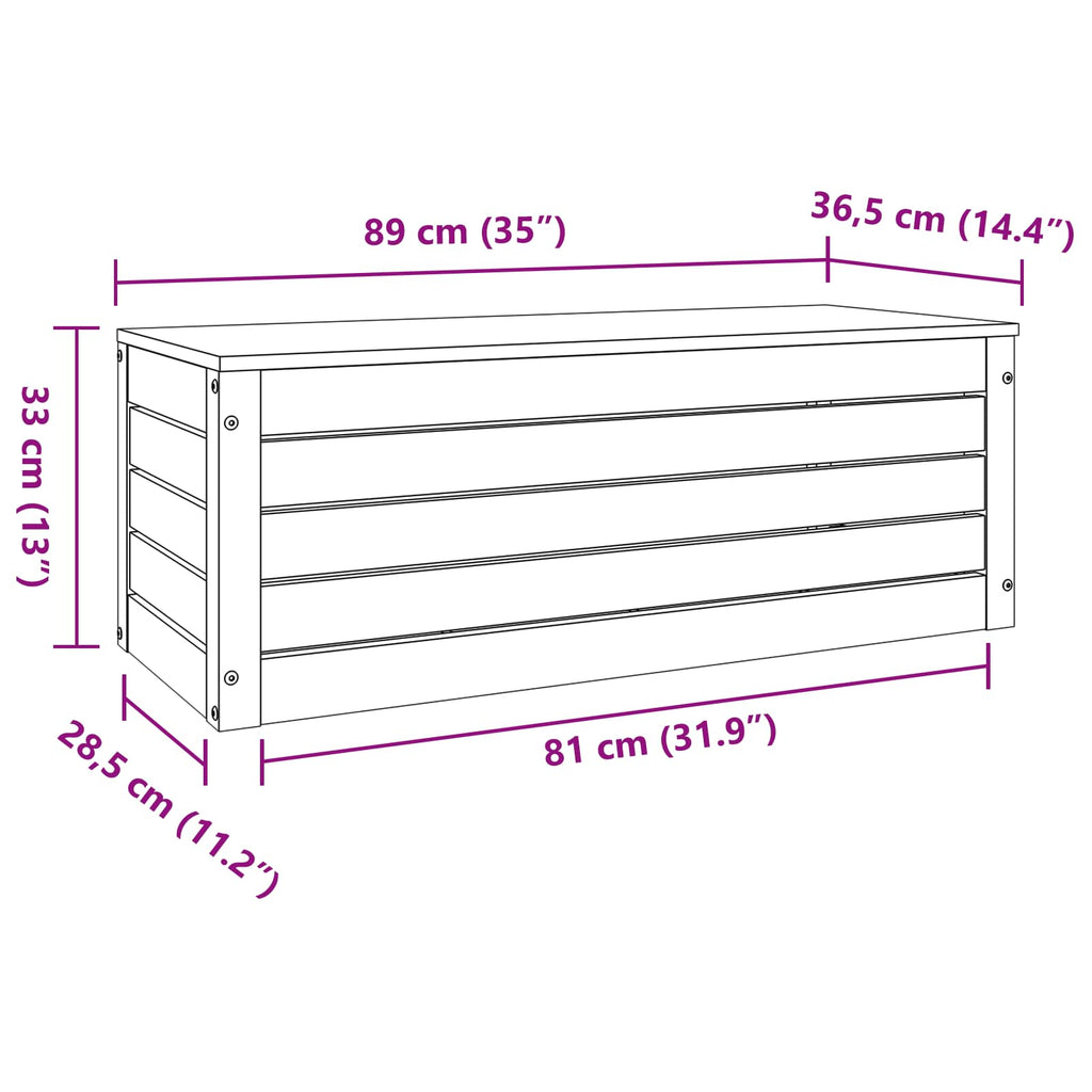 Caja de Almacenamiento con puerta Marrón cera 89 x 36,5 x 33 cm