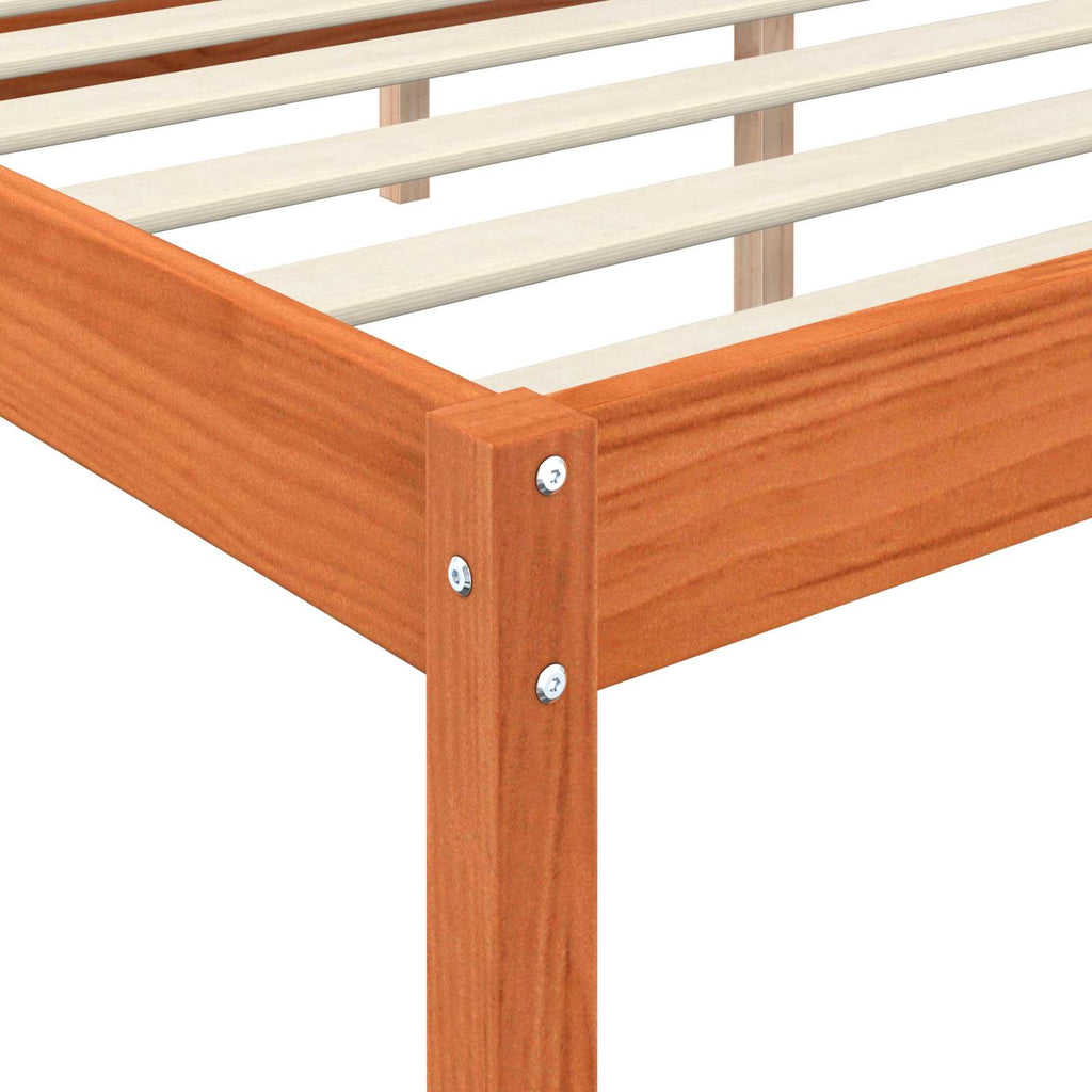 Estructura de cama con cabecera Marrón cera 180 x 200 cm