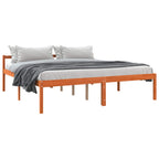 Estructura de cama con cabecera Marrón cera 180 x 200 cm